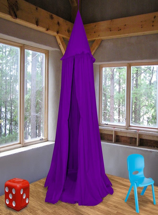 Next Day Art Teepee Play Tent for Kids Portable Foldable Flag House for Children Play Tents with Mat for Girl and Boy with Carry Case Canvas Playhouse Indoor and Outdoor with Baby Pillow Queen - Dark Purple - Image 3